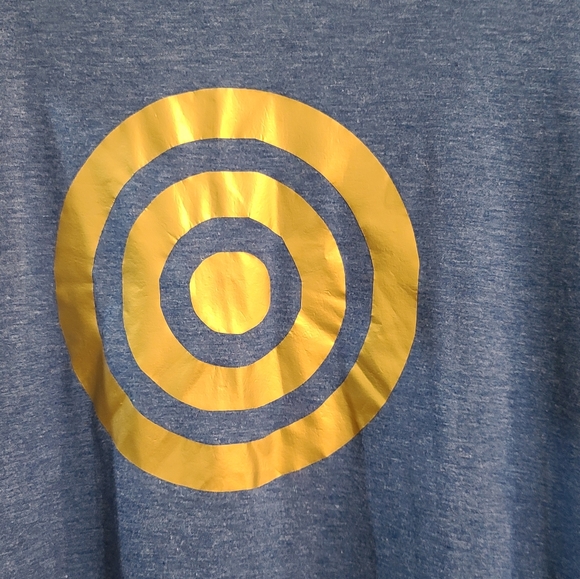 Shoot Like a Girl long sleeve blue XLarge tshirt gold graphics - Picture 5 of 6